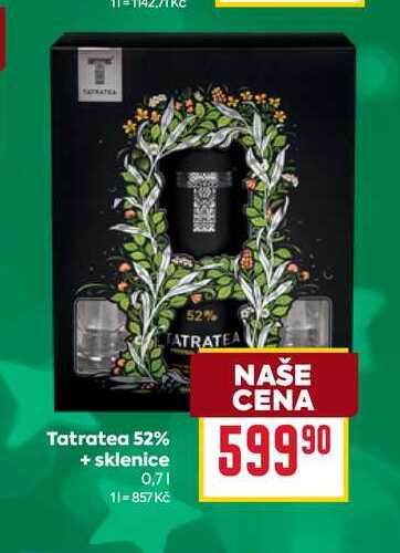 Tatratea 52% + sklenice 0,7l