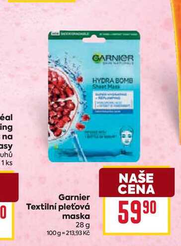 Garnier Textilní pleťová maska 28 g