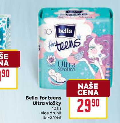 Bella for teens Ultra vložky 10 ks