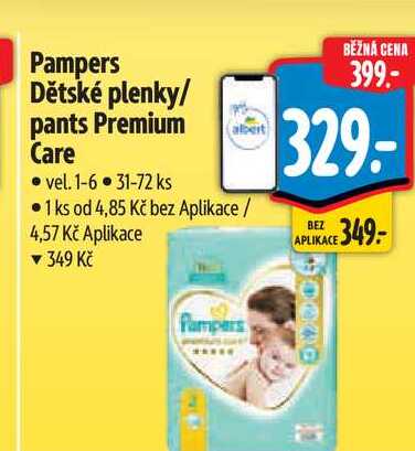 Pampers Dětské plenky/ pants Premium Care vel. 1-6 31-72 ks  