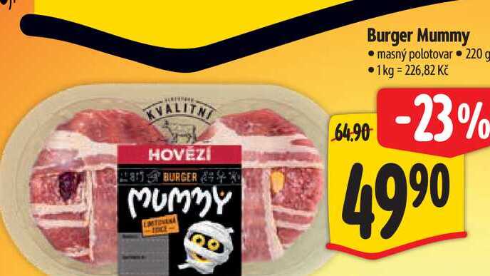 Burger Mummy masný polotovar 220 g