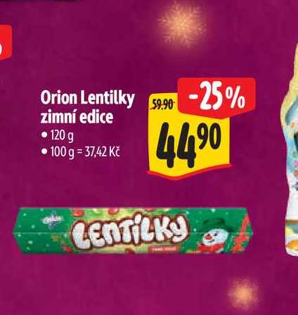 Orion Lentilky zimní edice 120 g  
