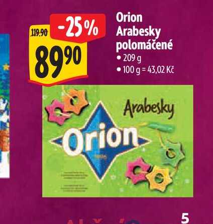 Orion Arabesky polomáčené 209 g  