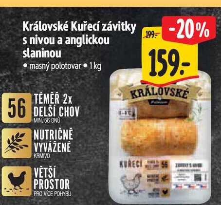 Královské Kuřecí závitky s nivou a anglickou slaninou  1 kg