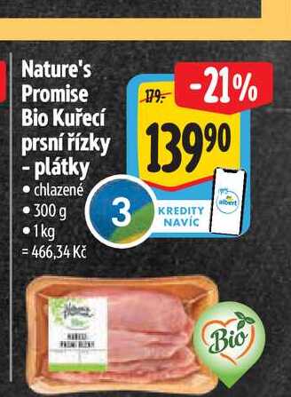 Nature's Promise Bio Kuřecí prsní řízky  300 g