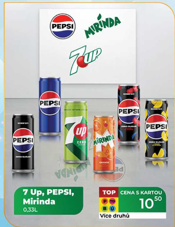7 Up, PEPSI, Mirinda 0,33L 