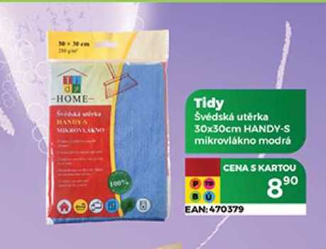 Tidy Švédská utěrka 30x30cm HANDY-S mikrovlákno modrá  