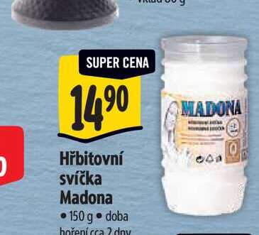   Hřbitovní svíčka Madona 150 g  