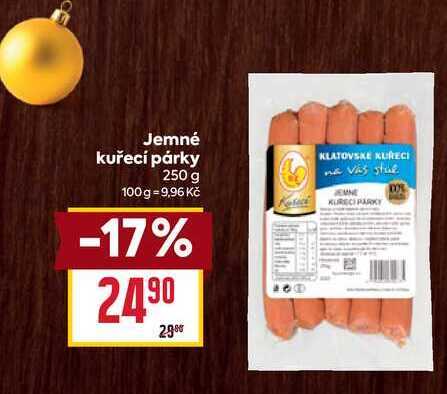 Jemné kuřecí párky 250 g
