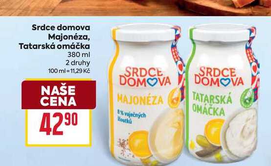 Srdce domova Majonéza, Tatarská omáčka 380 ml 