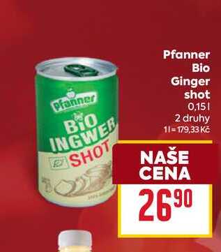Pfanner Bio Ginger shot 0,15l
