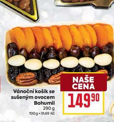 Vánoční košík se sušeným ovocem Bohumil 290 g 