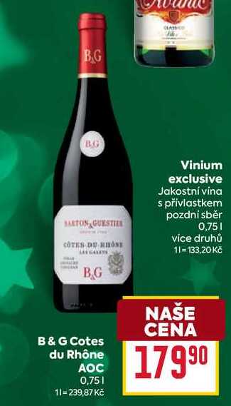 Vinium exclusive Jakostní vína s přívlastkem pozdní sběr 0,75l