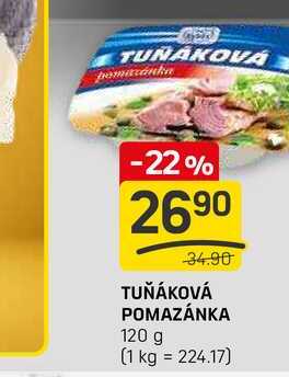 TUŇÁKOVÁ POMAZÁNKA 120 g