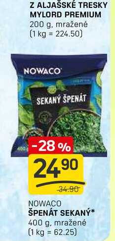 ŠPENÁT SEKANÝ 400 g, mražené
