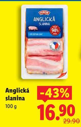 Anglická slanina, 100 g 