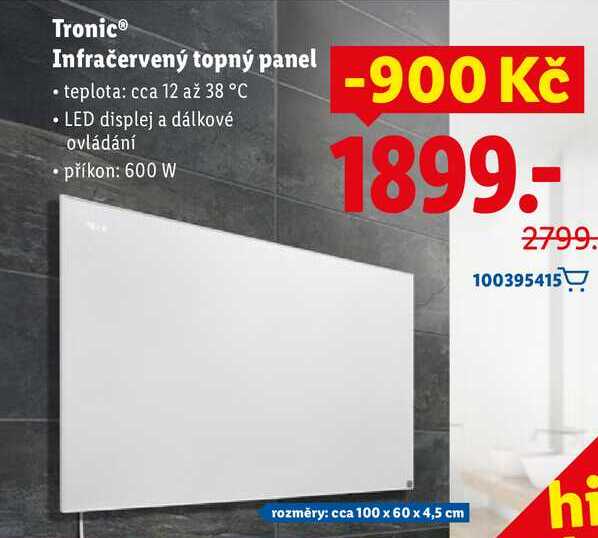 Tronic Infračervený topný panel 