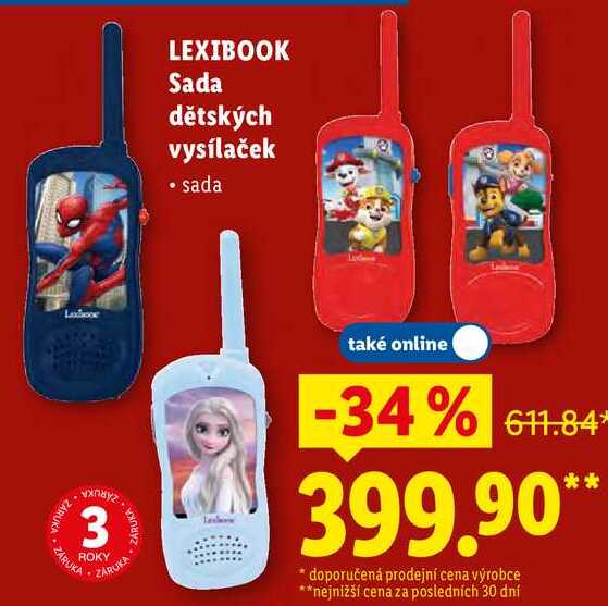 LEXIBOOK Sada dětských vysílaček 
