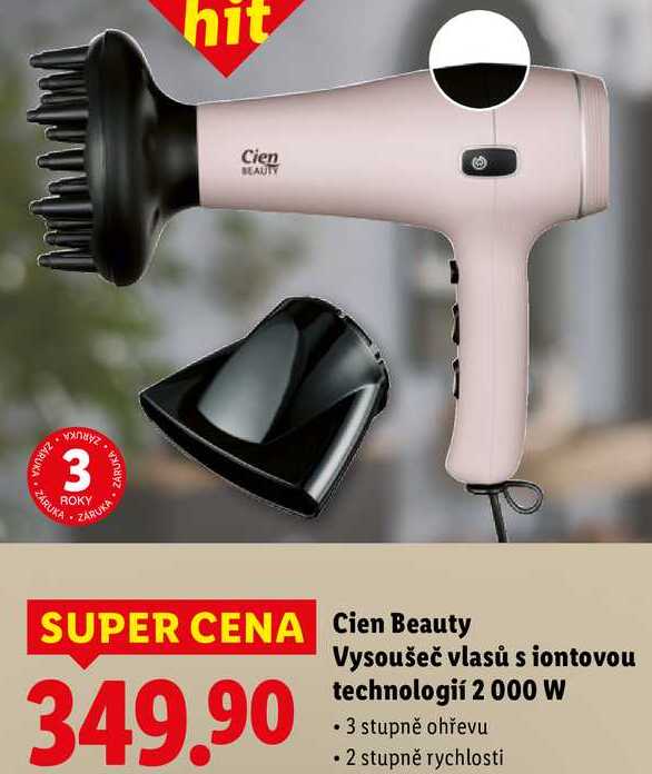 Cien Beauty Vysoušeč vlasů s iontovou technologií 2 000 W 