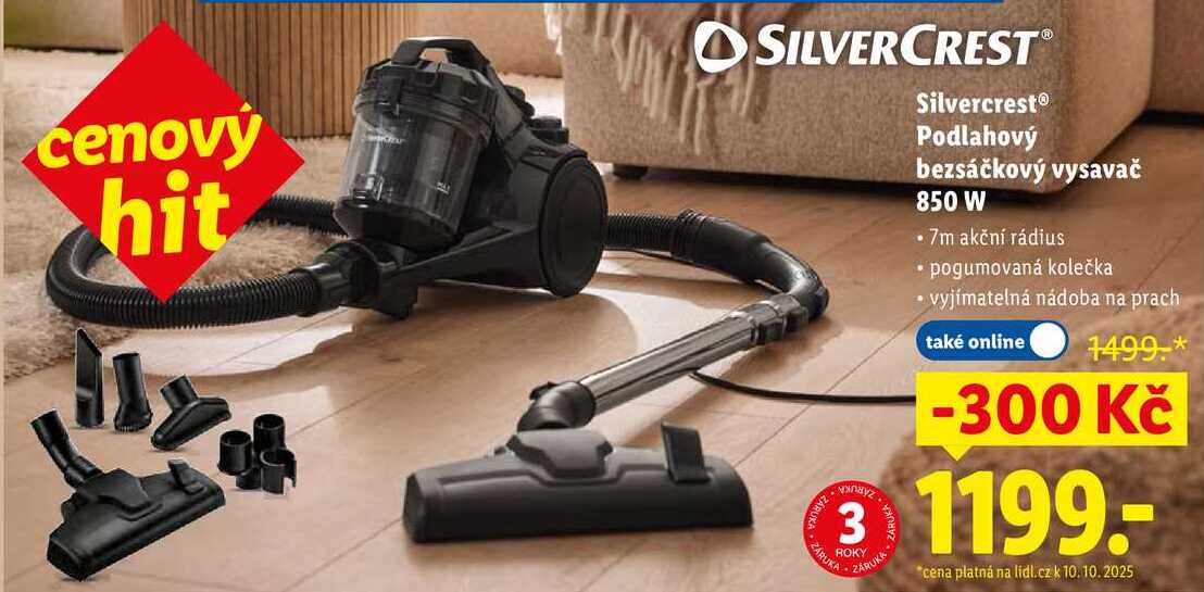 Silvercrest Podlahový bezsáčkový vysavač 850 W 