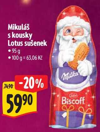 Mikuláš s kousky Lotus sušenek, 95 g