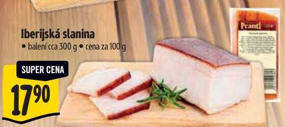 Iberijská slanina, cena za 100 g 