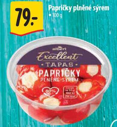Papričky plněné sýrem, 100 g