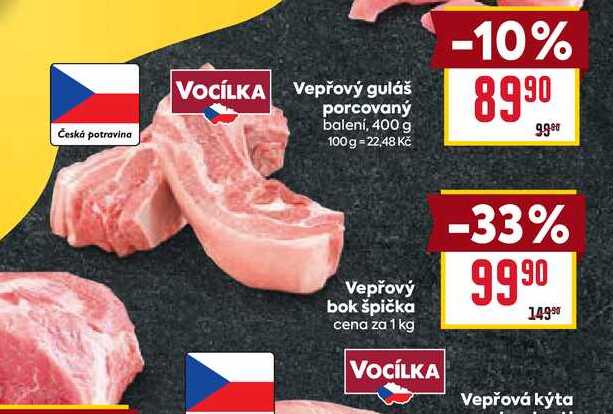 Vepřový bok špička cena za 1 kg
