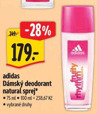 adidas Dámský deodorant natural sprej, 75 ml 