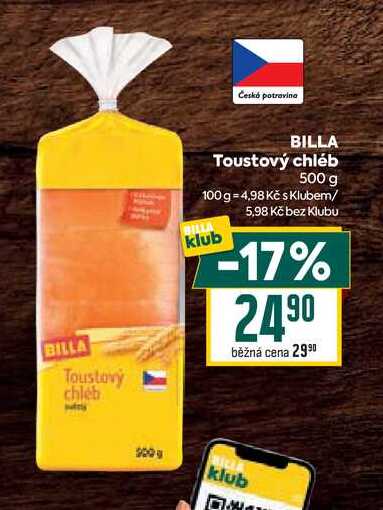 BILLA Toustový chléb 500 g 
