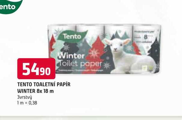 TENTO TOALETNÍ PAPÍR WINTER 8x 18 m 3vrstvý
