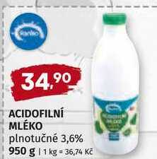 RANKO ACIDOFILNÍ MLÉKO plnotučné 3,6% 950 g  