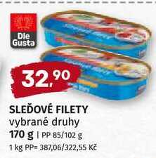 Dle Gusta SLEĎOVÉ FILETY 170g 