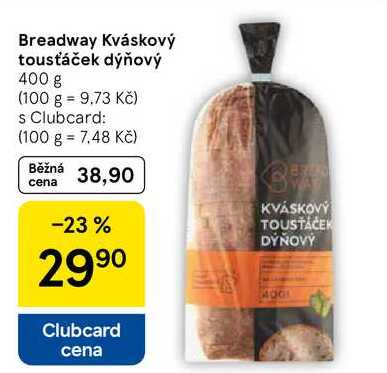 Breadway Kváskový tousťáček dýňový, 400 g 