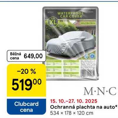 Ochranná plachta na auto, 534 x 178 x 120 cm 