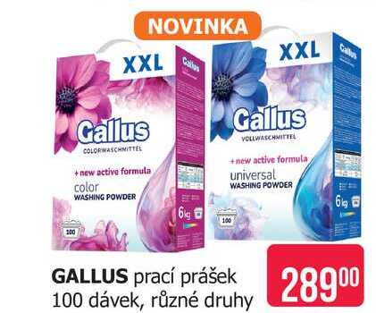 GALLUS prací prášek 100 dávek, různé druhy 