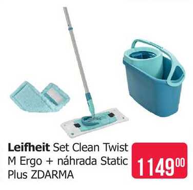 Leifheit Set Clean Twist M Ergo + náhrada Static Plus ZDARMA 
