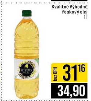 Kvalitně Výhodně řepkový olej 1 l