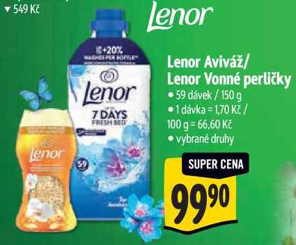 Lenor Aviváž/Lenor Vonné perličky, 59 dávek/150 g 