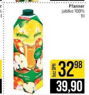 Pfanner jablko 100% 1 l