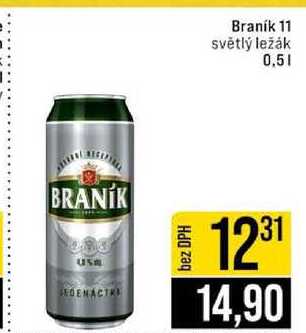 Braník 11 světlý ležák plech 0,5 l