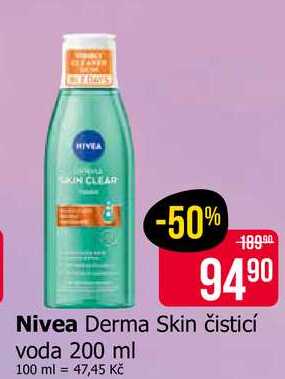 Nivea Derma Skin čisticí voda 200 ml 
