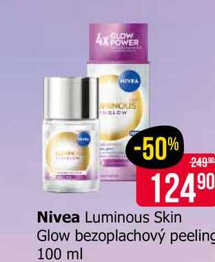 Nivea Luminous Skin Glow bezoplachový peeling 100 ml