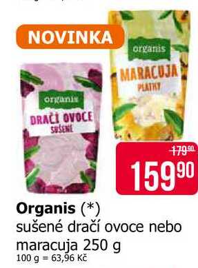 Organis sušené dračí ovoce nebo maracuja 250 g