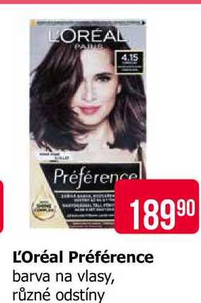 L'Oréal Préférence barva na vlasy, různé odstíny 