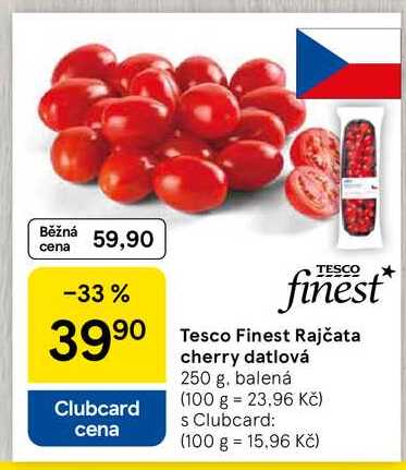 Tesco Finest Rajčata cherry datlová, 250 g