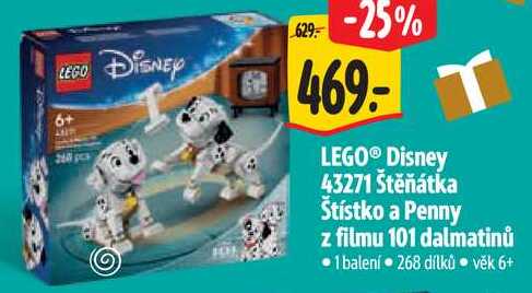 LEGO Disney 43271 Štěňátka Stístko a Penny z filmu 101 dalmatinů 