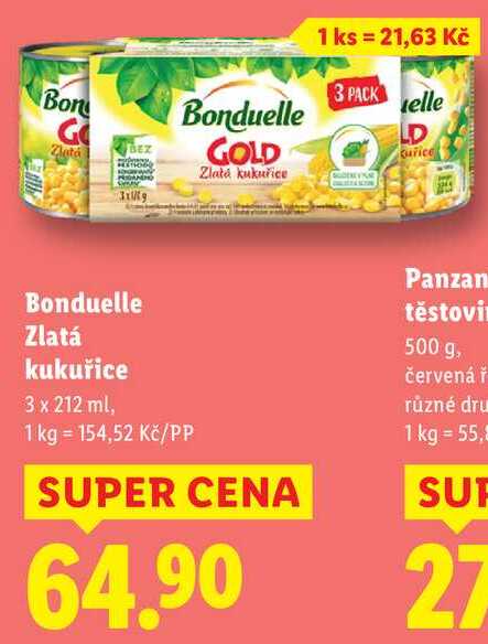 Bonduelle Zlatá kukuřice, 3x 212 ml