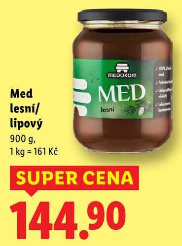 Med lesní/lipový, 900 g
