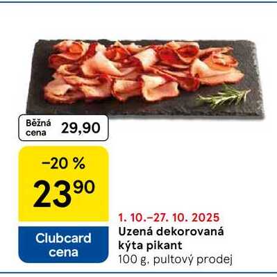 Uzená dekorovaná kýta pikant, 100 g